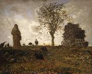 Jean-Franc Millet Autumn landscape with a flock of Turkeys oil painting on canvas